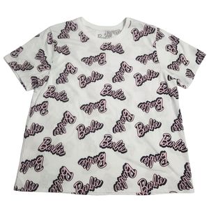 Official Barbie Hybrid Apparel Women's Crop Top Size 2X White and Pink